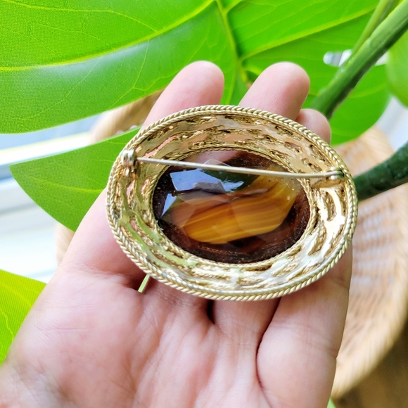 Vintage Gemstone Boucher Brooch Pin - Picture 8 of 8